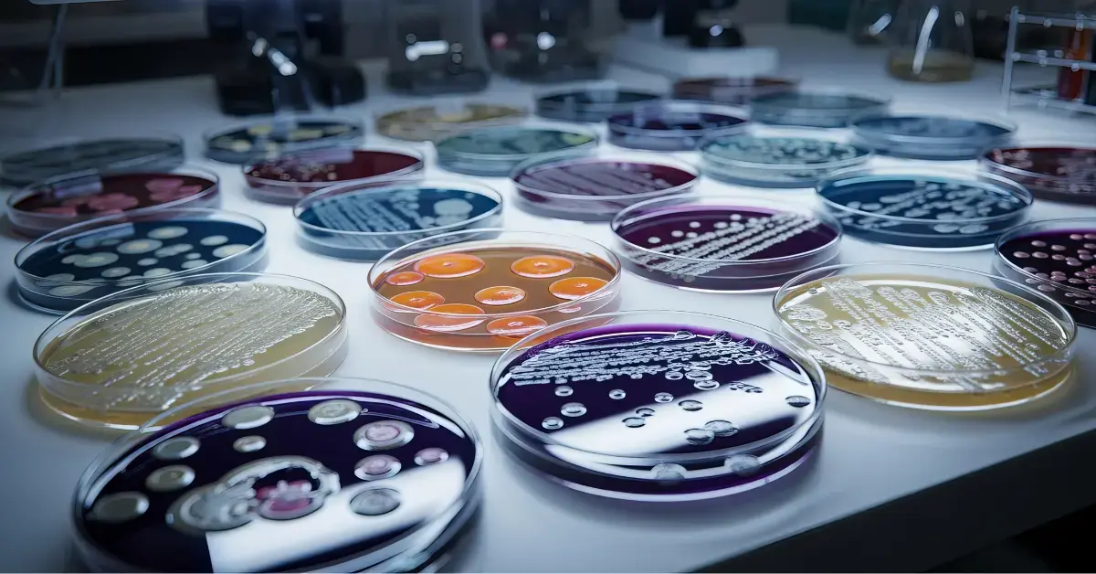 Mikrobiologische Untersuchung von Bioburden und Endotoxinen in Petrischalen zur Bewertung der biologischen Sicherheit von Medizinprodukten.