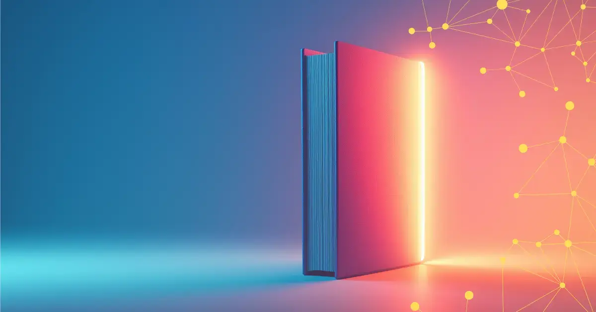 Symbolbild zu digitaler systematischer Literatursuche in Regulatory Affairs mit leuchtendem Buch