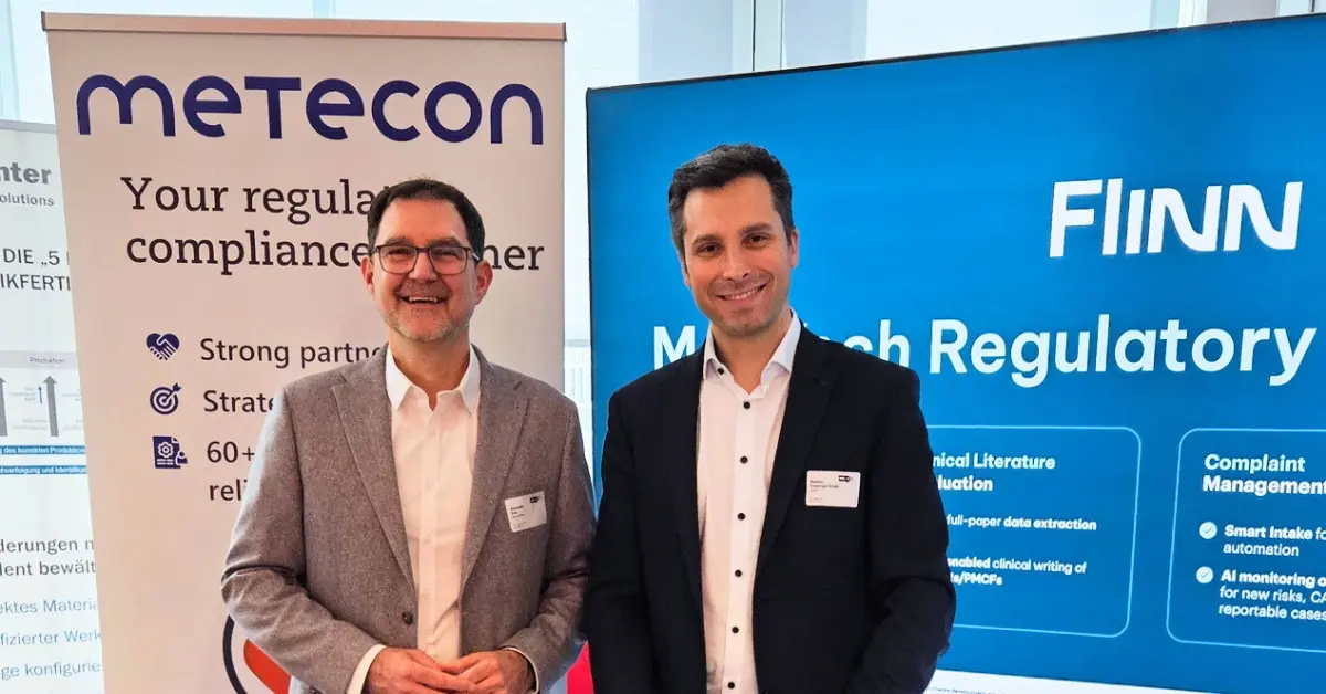 Partnerschaft zwischen Metecon und Flinn zur Digitalisierung von Post-Market Surveillance (PMS) mit KI, für effiziente und auditfähige Regulatory-Prozesse