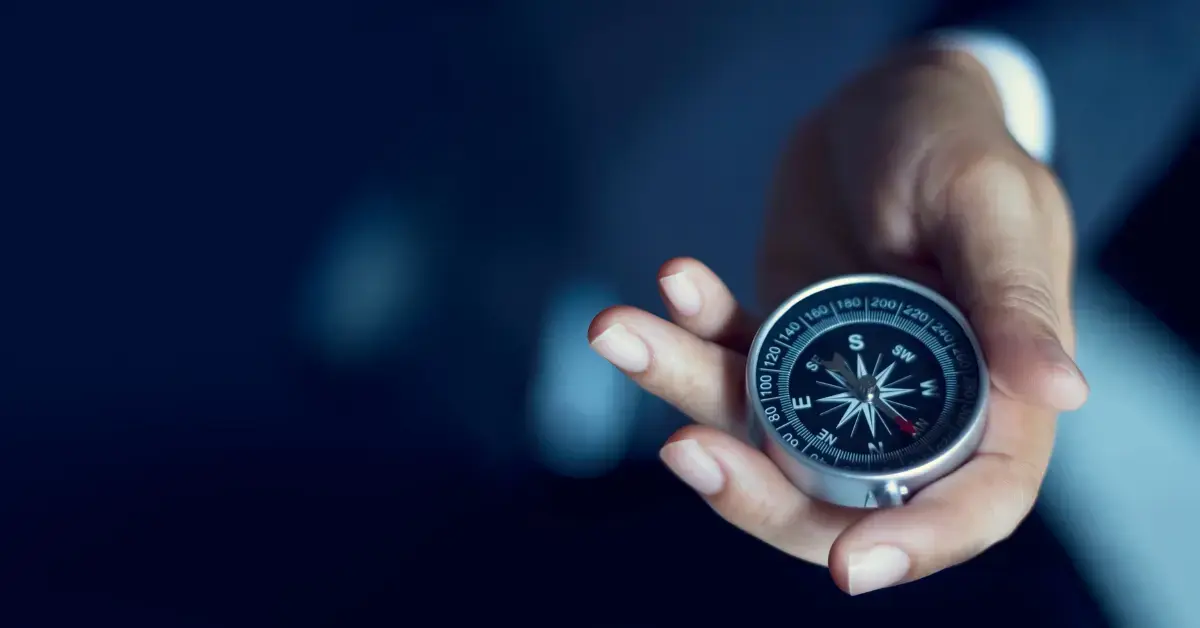 Kompass als Symbol für die Orientierung an den wichtigsten Regulatory-Affairs-Trends und regulatorischen Entwicklungen im Jahr 2024.